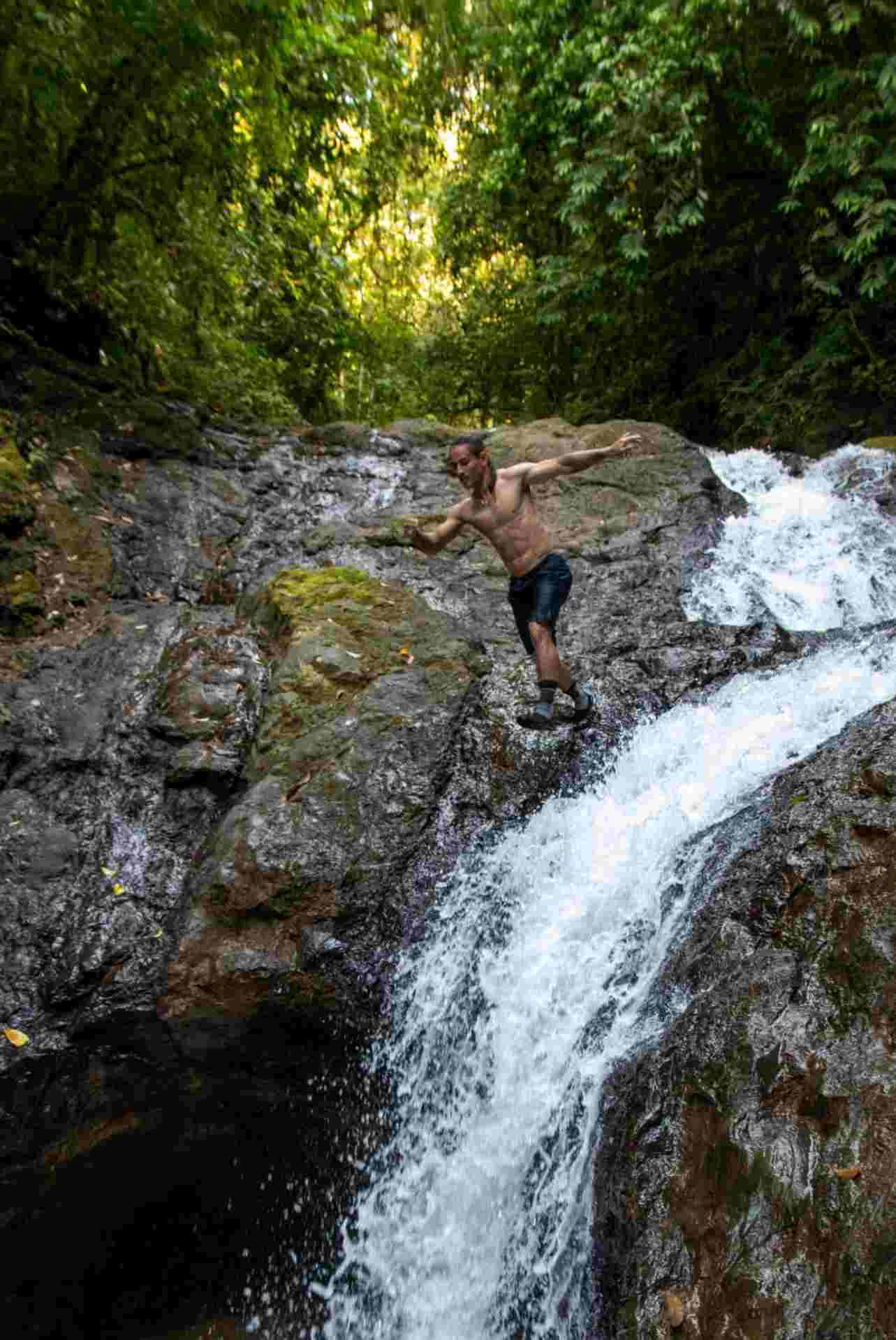 jumping in jaco waterfalls