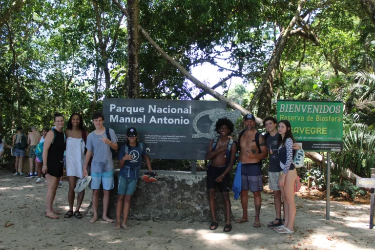 Friends visiting Manuel Antonio National Park as part of a group trip from Jaco Costa Rica