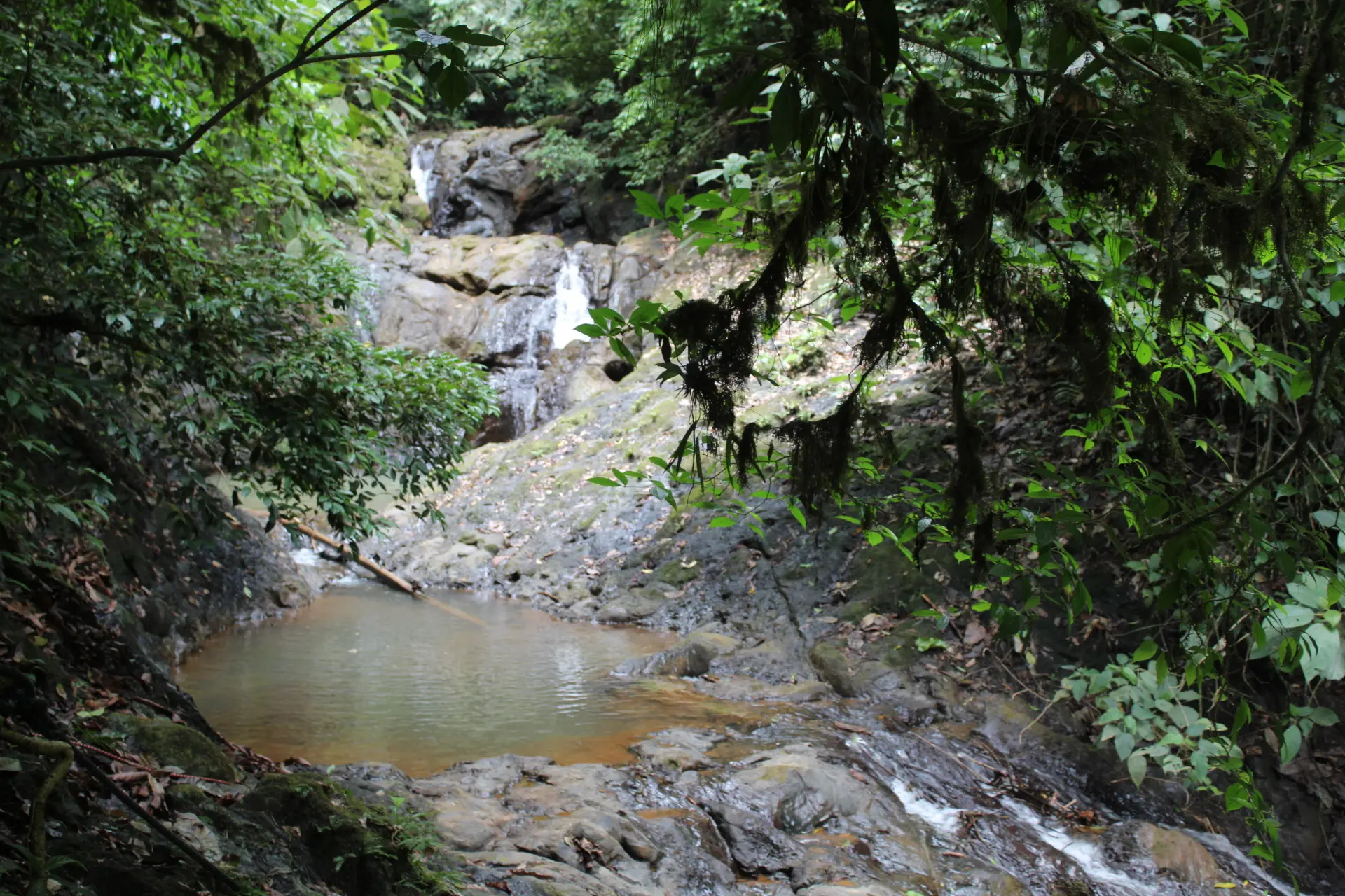 Small waterfalls and natural pools during a Jaco waterfall tour in Costa Rica