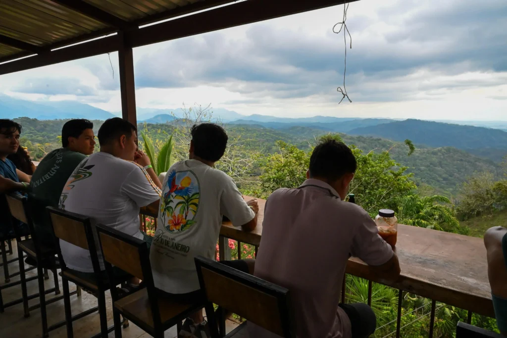 Restaurant with scenic mountain views near Jaco Costa Rica during a local tour