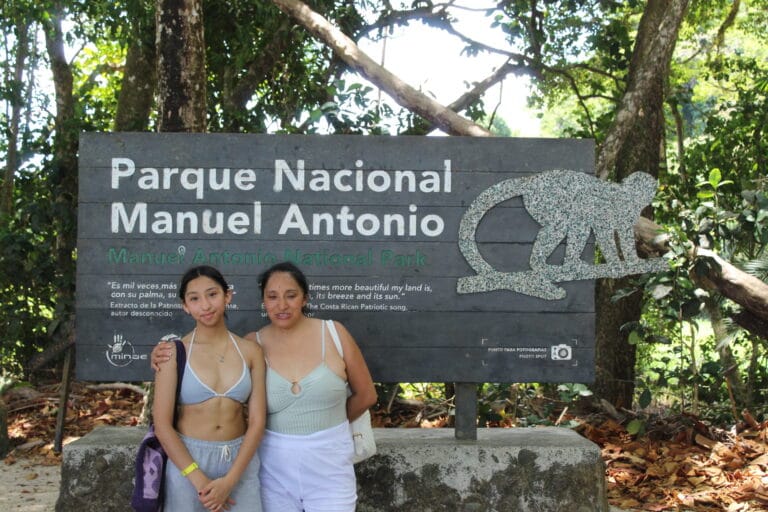 Family visiting Manuel Antonio National Park in Costa Rica