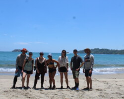 Group enjoying a beach day near Manuel Antonio National Park