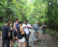 Group exploring rainforest trails in Manuel Antonio National Park