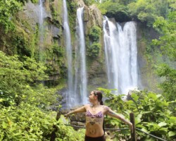 Guest enjoying the viewpoint at Nauyaca Waterfalls in Costa Rica