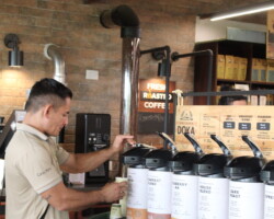 Interior of Doka Coffee Plantation visitor experience in Costa Rica