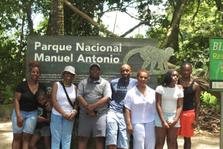 Group of travelers visiting Manuel Antonio National Park in Costa Rica