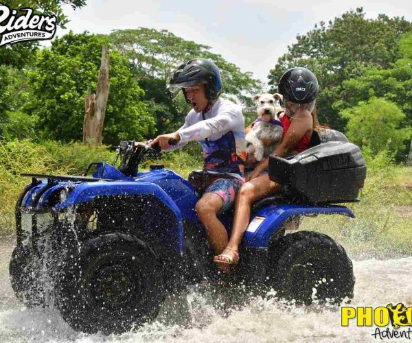 atv tour riding over water